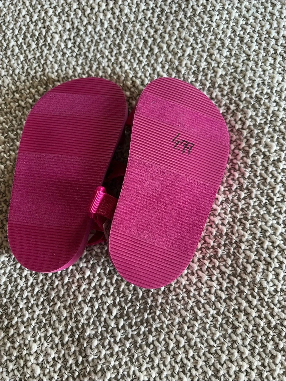 Old Navy White Sandals with Pink Buckles